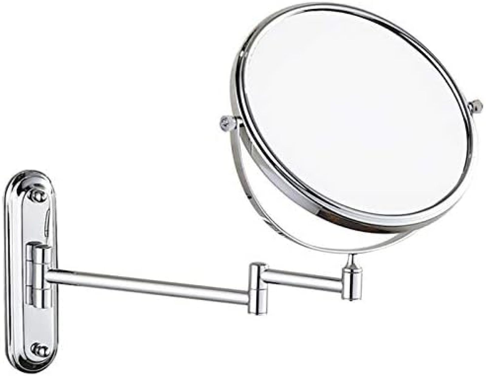 Espejo de maquillaje montado en la pared, espejo de aumento de doble cara de 8 pulgadas, espejo giratorio de 360°, ideal para afeitado y aplicaciones cosméticas