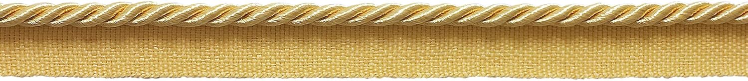 DÉCOPRO 16 Yard Value Pack of 3/16 inch (.5cm) / Light Gold Basic Trim Lip Cord/Style# 0316S (21976), Color: Light Gold - B7 (49 Ft / 14.6M)