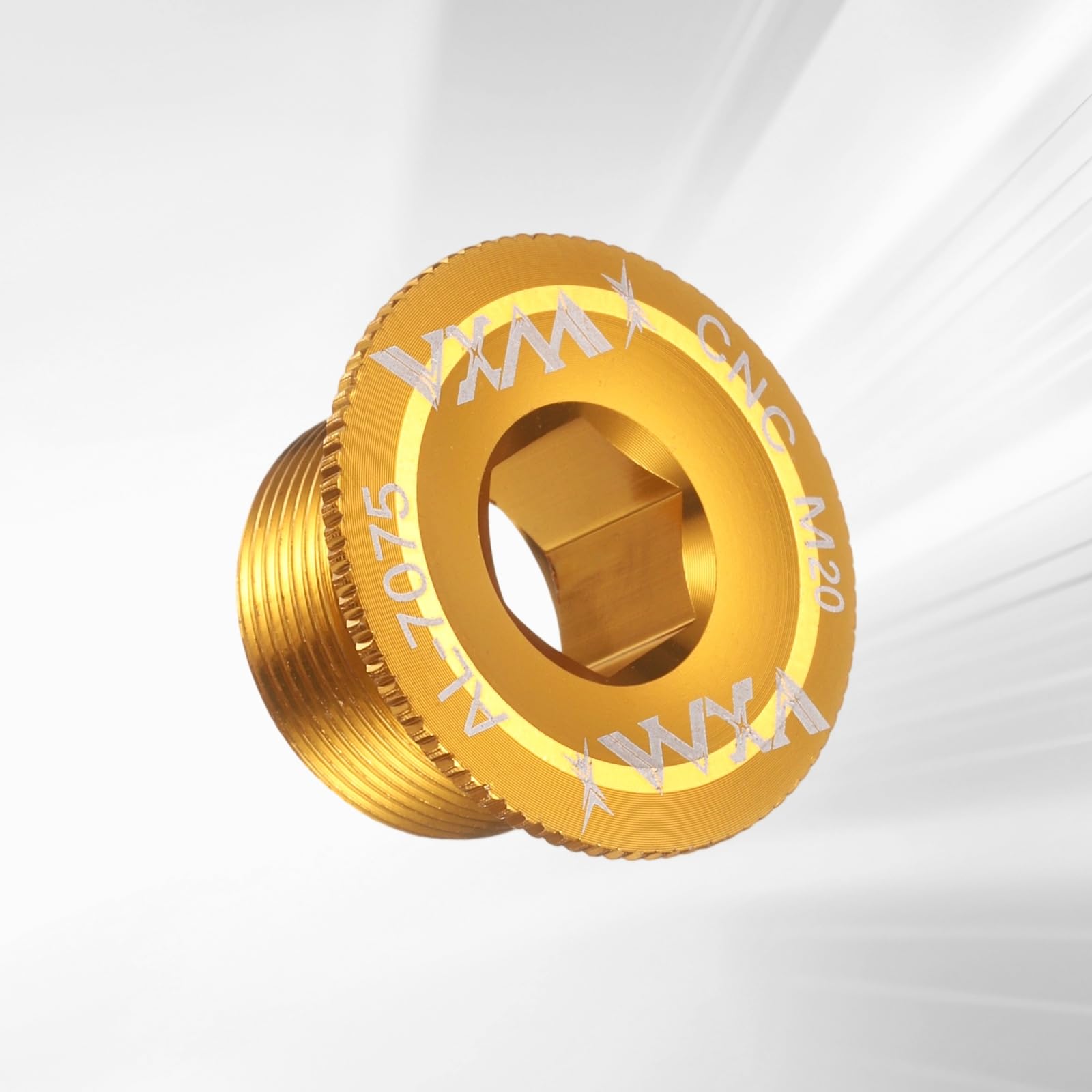 QUARKZMAN Śruba pokrywy korby M20 ze stopu aluminium śruba mocująca korbę rowerową śruba ramienia korby łańcuchowej taca łańcuchowa do rowerów górskich i szosowych żółta