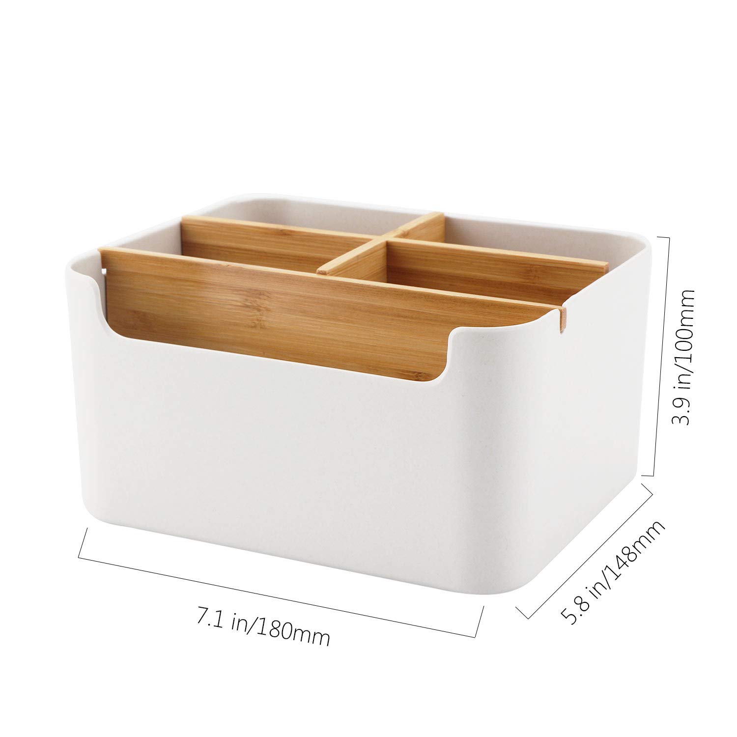 Desk Storage Box, Segarty Divided Bamboo Desktop Organizer, Pencil