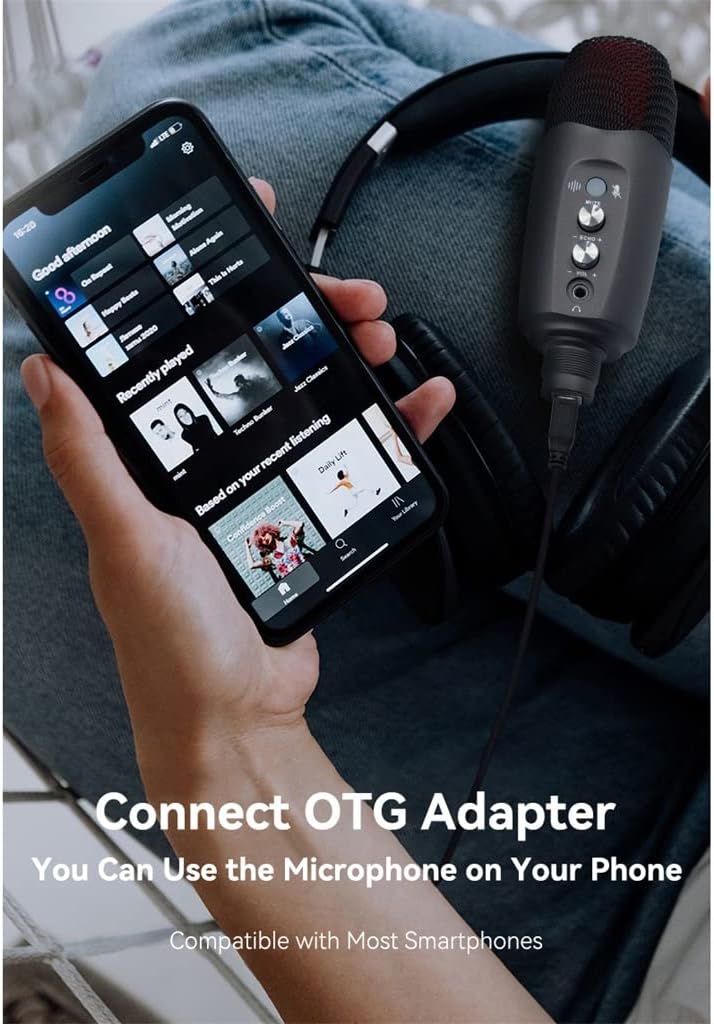 Capacitor USB Microphone Recording Microphone is Suitable for Computer Mobile Game Video Microphone Podcast Singing