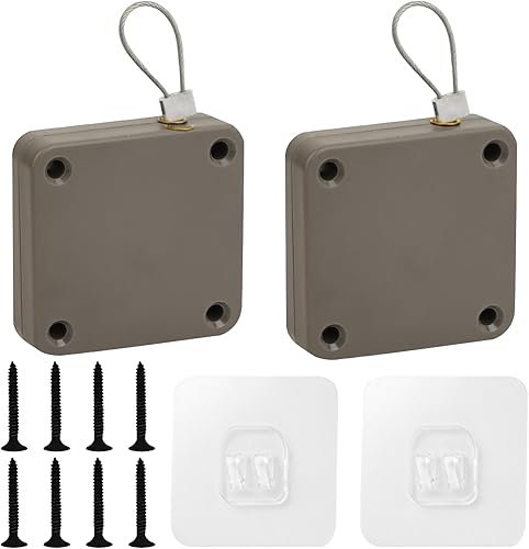 Miniatura 16 de SHIMIDO - Cierrapuertas automático mejorado sin perforaciones de 1000 g para puerta de pantalla, cierrapuertas automático deslizante con cordón