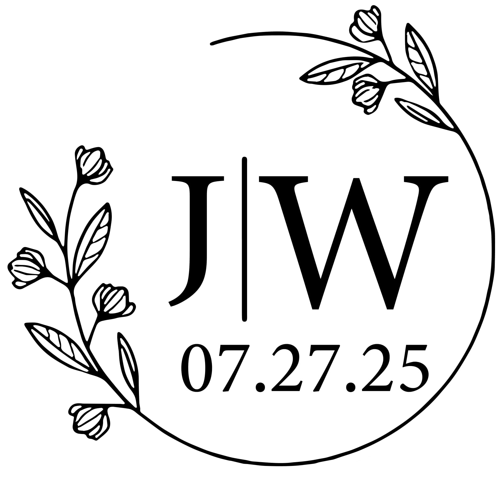 Wedding Embosser | Personalized Book Stamp | Monogram Embosser Stamp Customizable Rubber Stamps (Wedding 8) — image 1