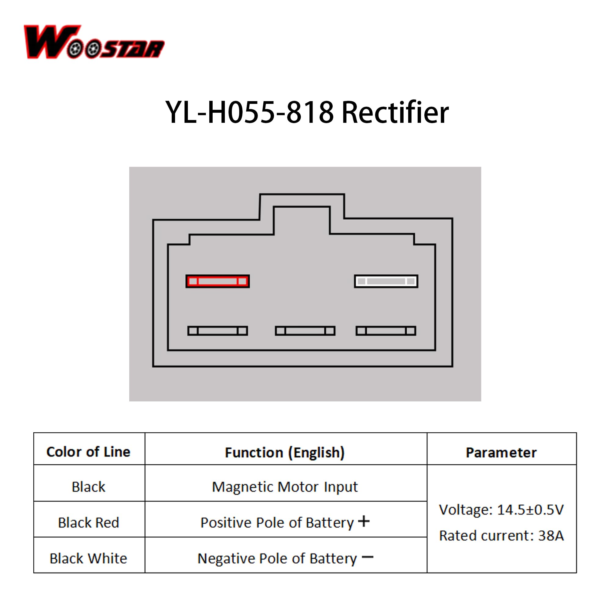 WOOSTAR 5 Pin Raddrizzatore Regolatore di Tensione Sostituzione per GSXR 600 1997-2005 750 1996-2005 1000 2001-2004 Hayabusa 1999-2007 VL1500 Intrude 1998-2004 LT-F500F Quadrunner 1998-1999