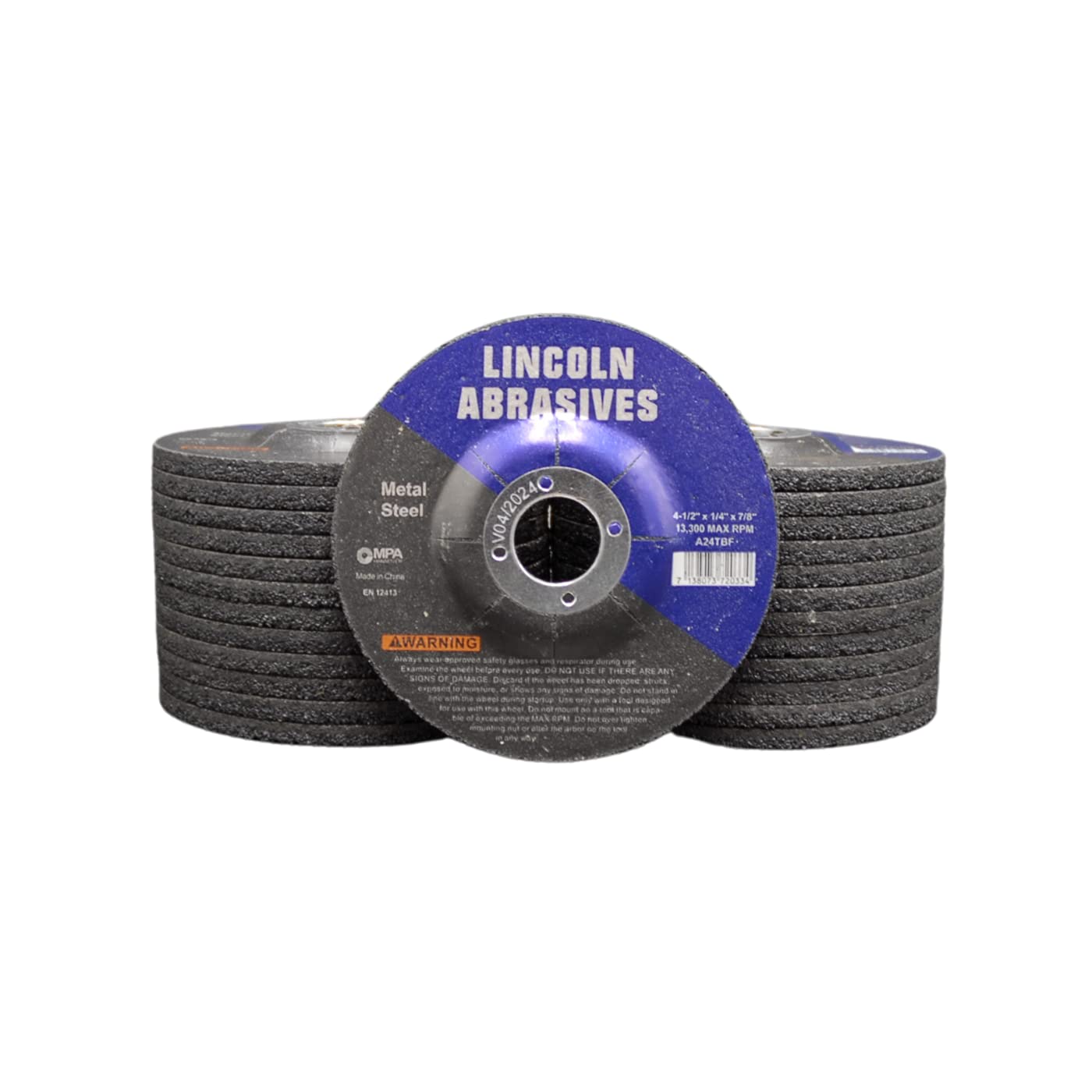 Paquete de 25 muelas abrasivas de 4.5 "x 1/4" x 7/8" para metal