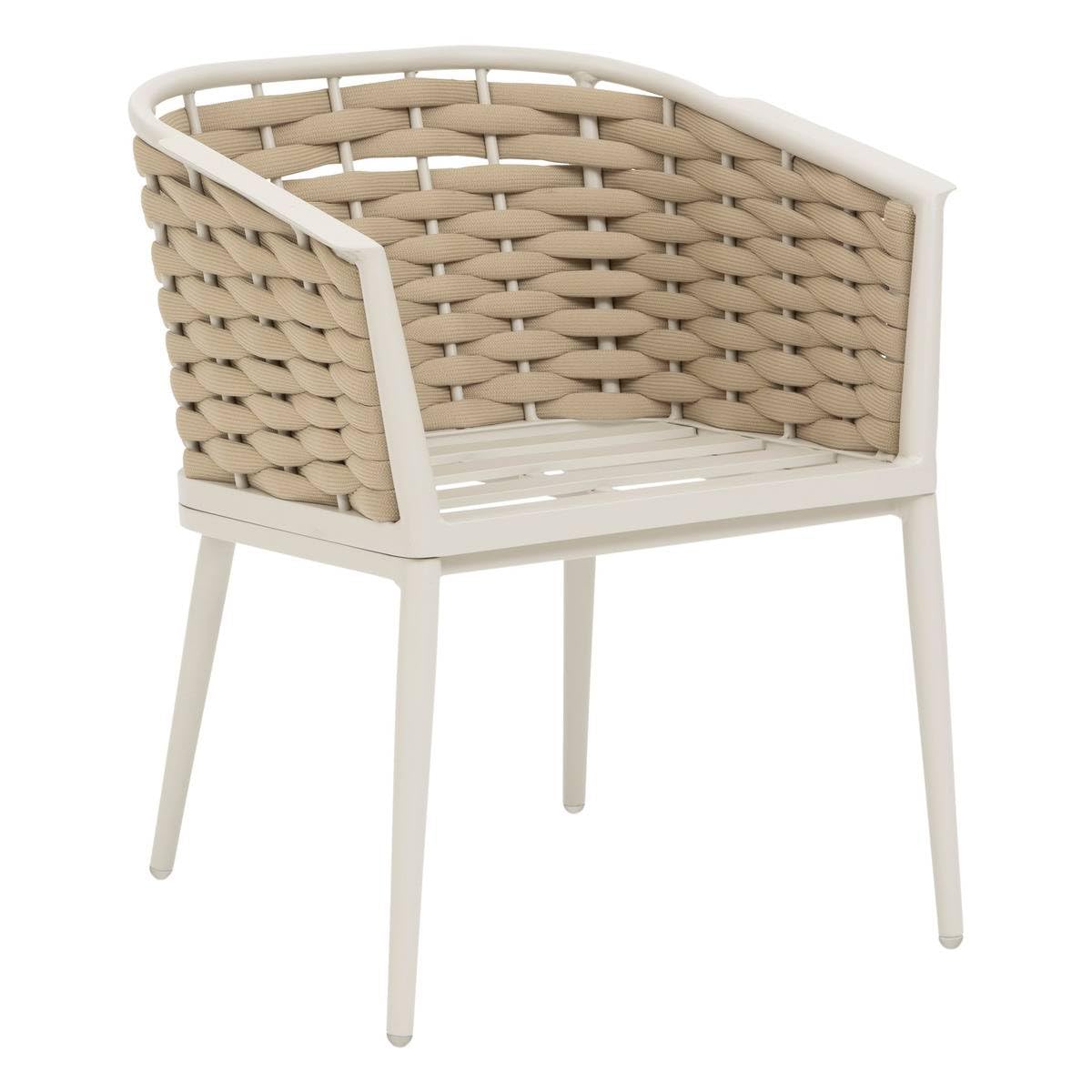 HESPERIDE - Juego de 2 sillones de jardín Yconia, Color Arcilla y Beige, Tejido Resistente al óxido e Impermeable, cojines desenfundables, muebles para terraza y balcón