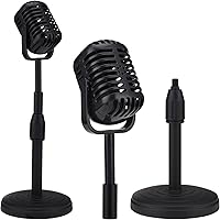 Vista 1 de Facmogu Modelo de micrófono de escritorio vintage con soporte ajustable, estilo retro clásico, accesorio de micrófono falso para el hogar, disfraz