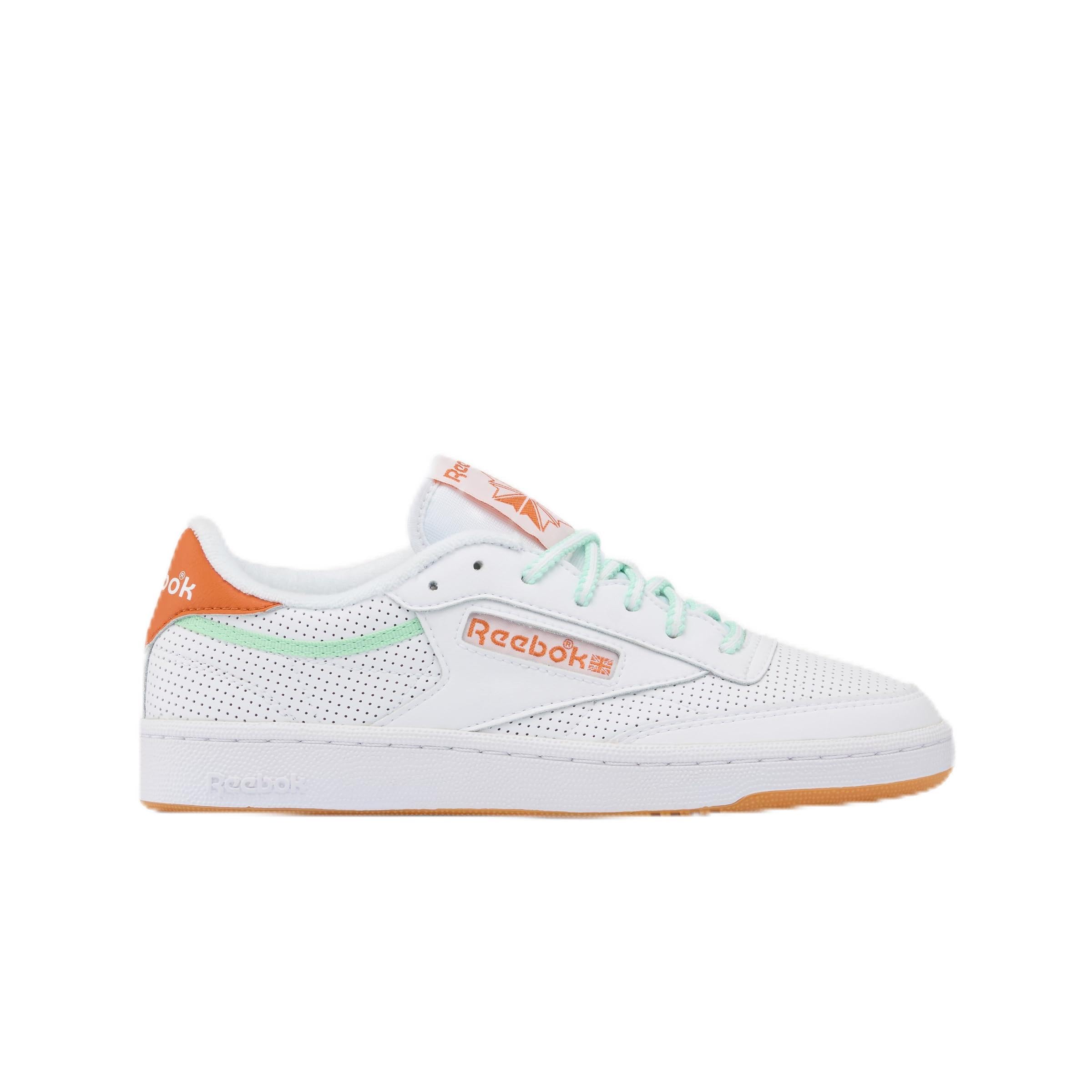 Reebok Women's Club C 85 Trainers, FTWRWHITE/RUSTORANGE/INVERTEDAQUA, 42.5 EU
