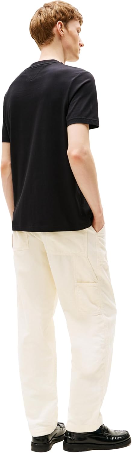 Tommy Hilfiger Mens Short Sleeve Cotton Graphic T-Shirts with Printed Linear Flag Logo Designs - Image 4