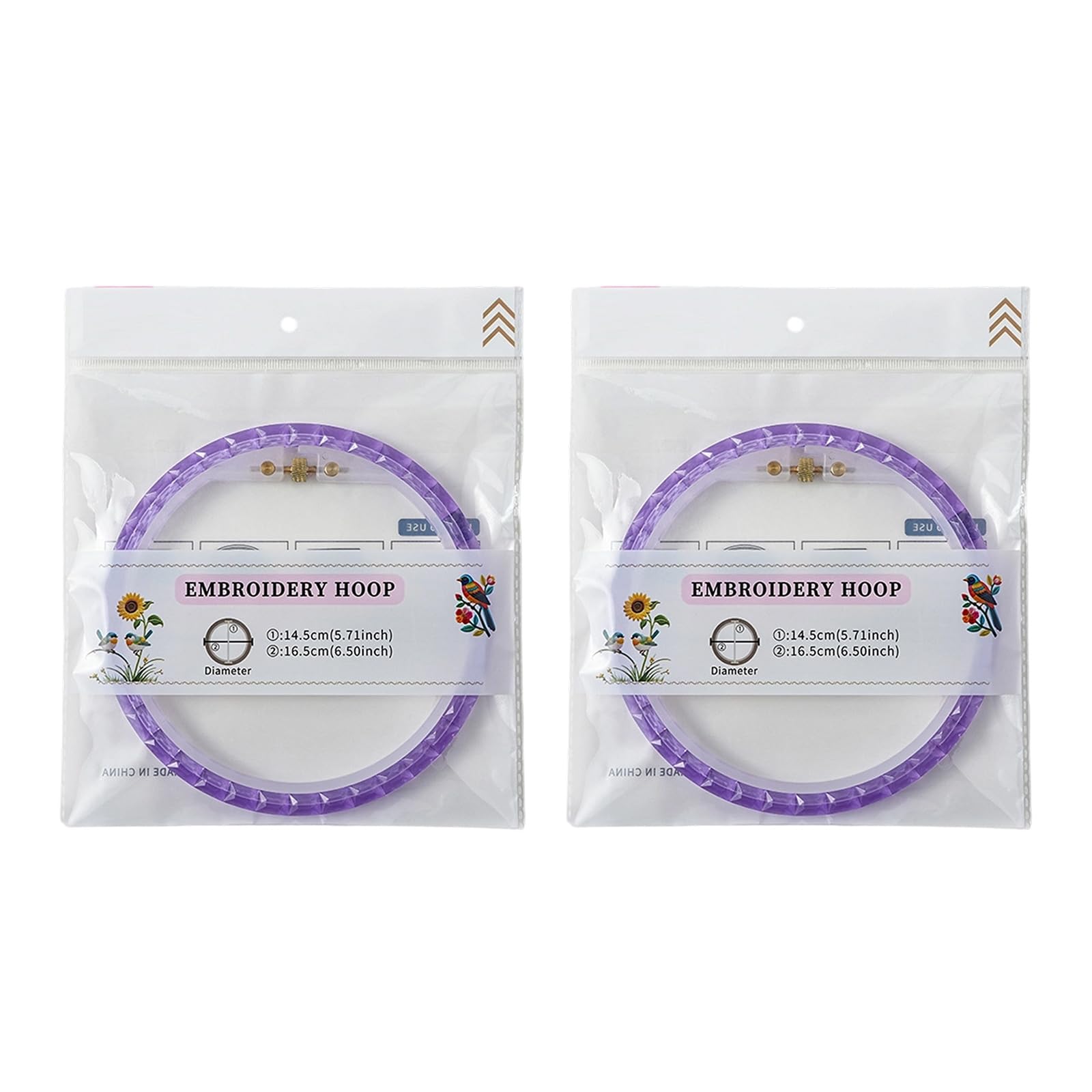 Tsophreniq 2Pcs Circular Embroidery Hoops with Copper Screws Stitching Hoop Frame for Beads Painting Needlework Project Stone Painting Frame