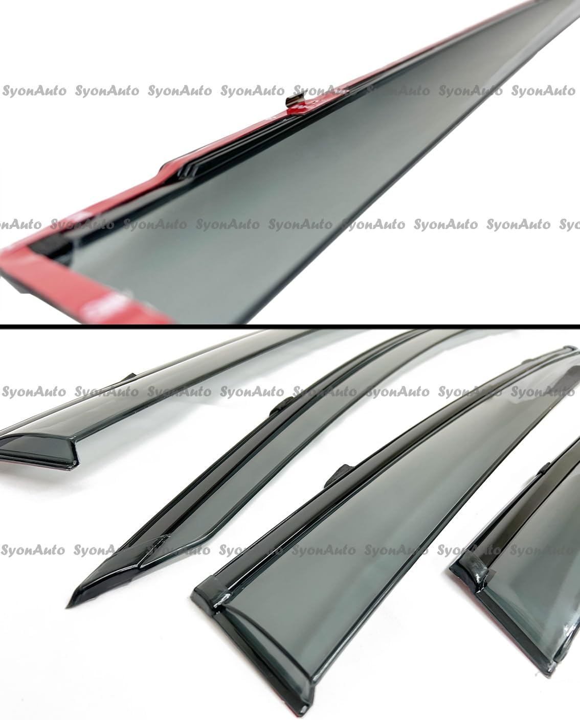 Fits 2023-2026 Toyota Bz4x JDM Smoke Tinted Window Visor W/Black Trim Rain Guard