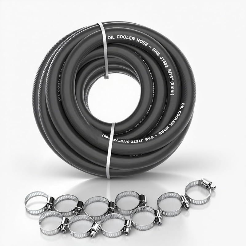 Mangueira de combustível e resfriador de óleo 5/16 CHOIMOON J1532 Push Lock 300 PSI – 3,05 m com abraçadeiras