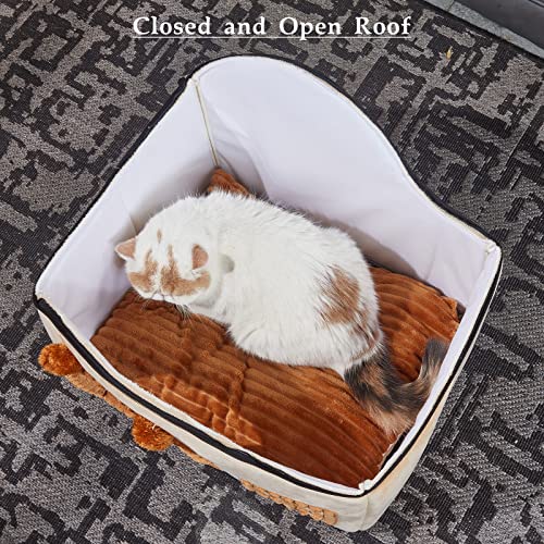 Jiupety Bear Cat House For Cat, Chimney Cat Houses For Indoor Cats, Enough Interior Space, Pet Animal House For 3-10 Lbs Cat, Cartoon Cute Chimney Cat House #TOP2