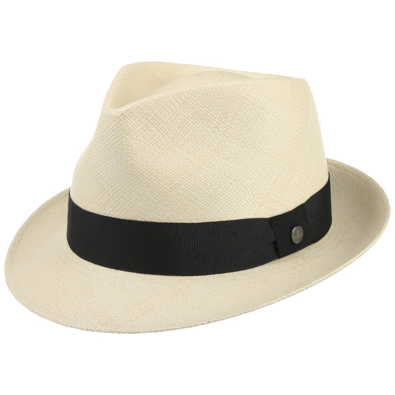 Lierys The Trilby Panama Hat Women/Men Nature-Black 7 3/8-7 1/2