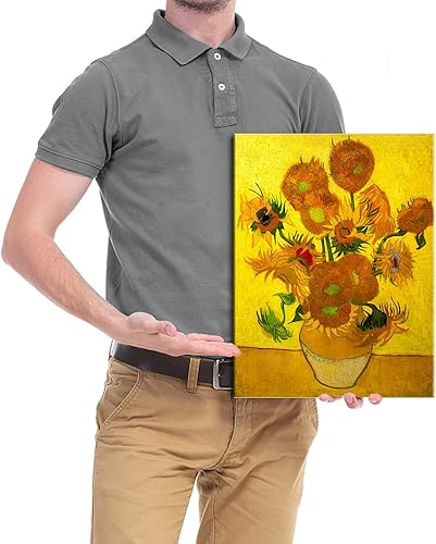 Miniatura 5 de Wieco Art Lienzo Giclée de flores abstractas para pared, florero con quince girasoles por Van Gogh, pinturas al óleo clásicas, reproducción para