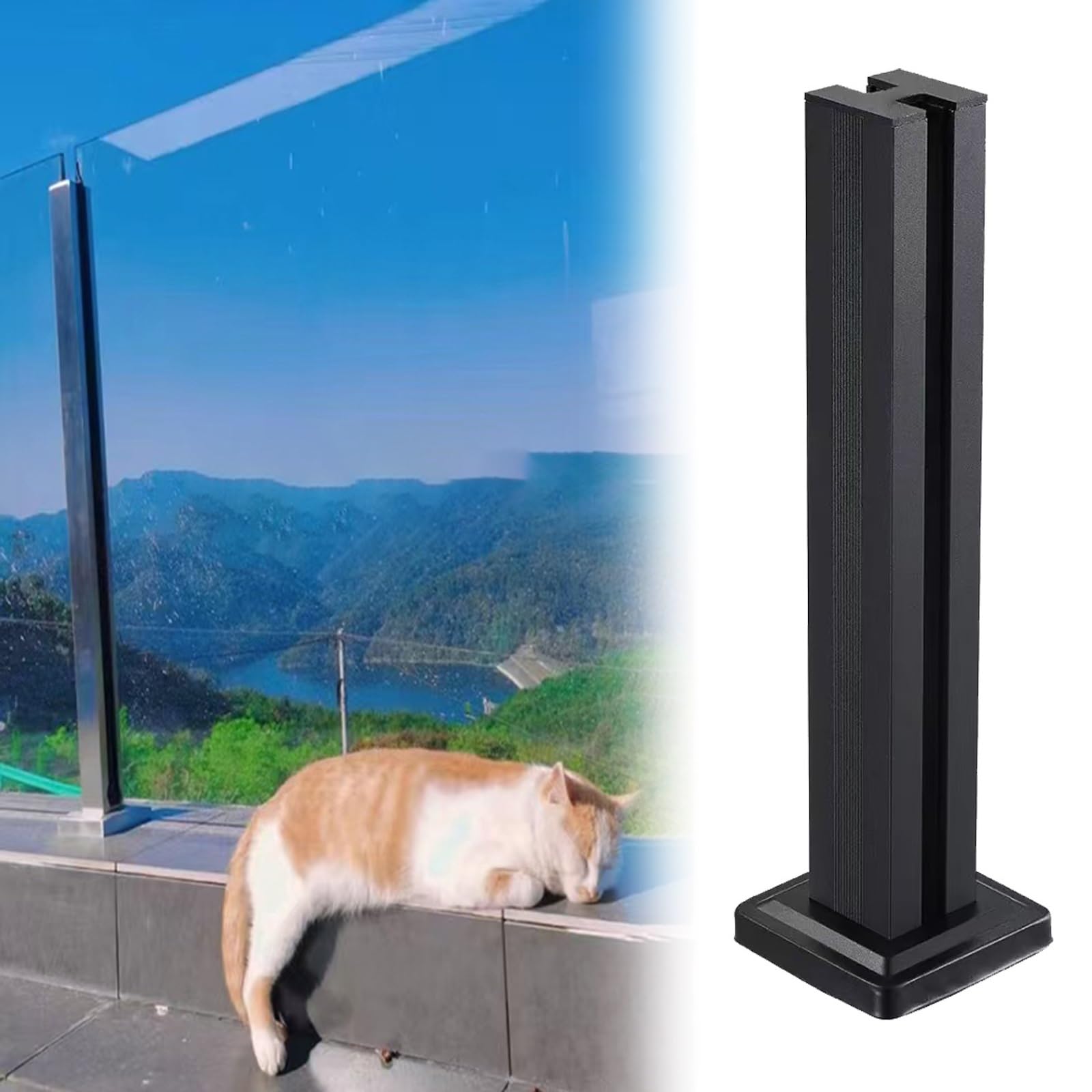 Poste de panel de vidrio templado para barandilla interior de escalera