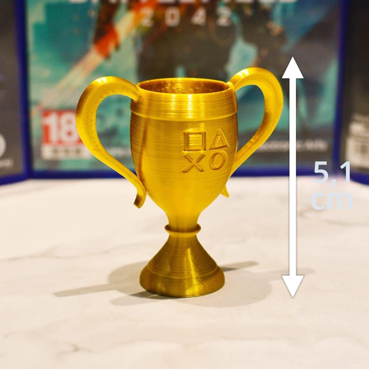 Set mit 5 physischen Trophäen (Platin/Gold/Silber/Bronze/Geheimnis) für Spielhalle, Sammlergeschenk, kompatibel mit allen Spielbereichen