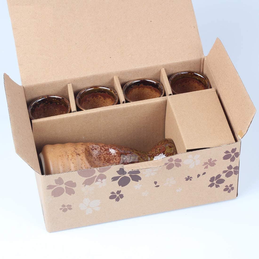 Lot de 5 tasses à saké japonaises en porcelaine peinte à la main