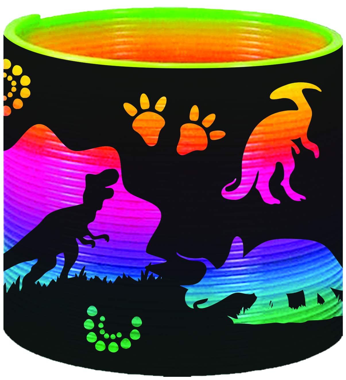 Super Spring - Dino from Deluxebase. 6.5cm Jurassic Rainbow Spring Toy. Fantastic fidget toys for adults and kids