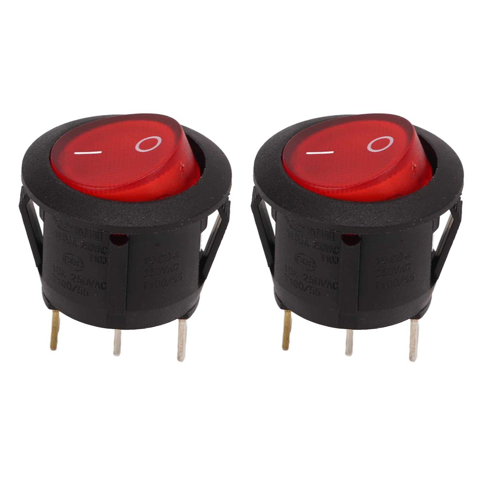 APIELE KCD2-102N Lot De 8 Interrupteurs à Bascule 2 Positions ON-OFF Avec Interrupteur LED DPST 3 Broches 12 V 20 A Pour Voiture, Bateau, Appareils Ménagers (blanc