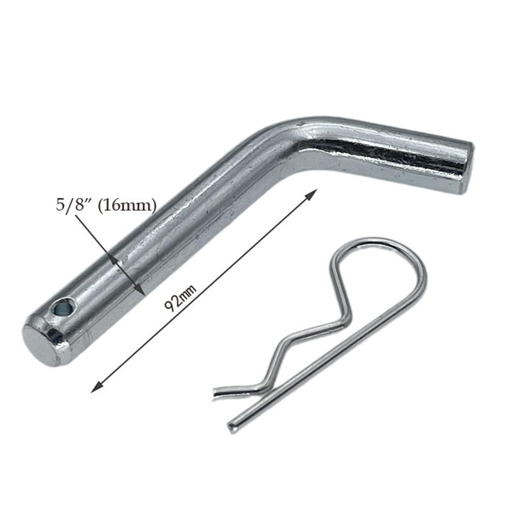 Anhänger Kupplung Stift 5/8 Clip - Kompatibel mit 2 | Starker 5/8-Zoll Stift aus Stahl mit Clip passt für 2-Zoll Empfänger, verzinkt gegen Rost. Praktisches 10er Set mit Clips.
