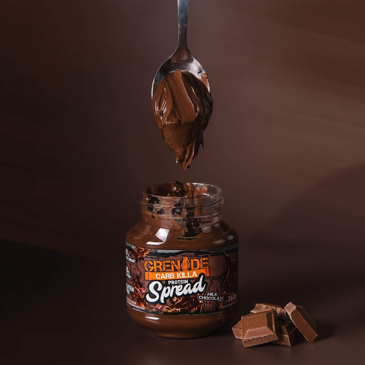 Grenade Carb Killa Protein Chocolate Spread | 7g High Protein Snack | High Protein Low Sugar | Gluten Free No Stir | Milk Chocolate, 12.7oz