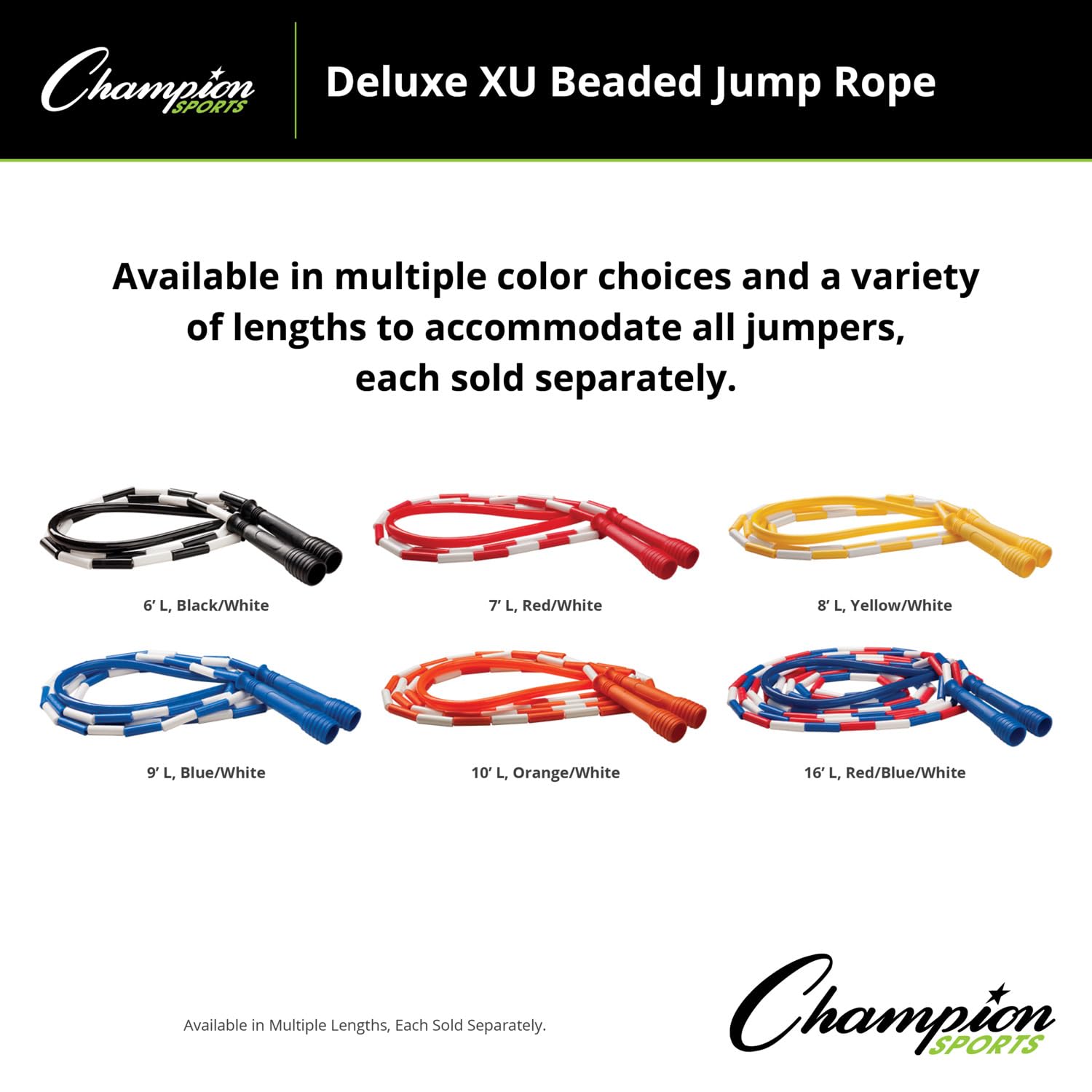 Amazon | Champion Sports 2.4m Deluxe Xu Beaded Jump Rope