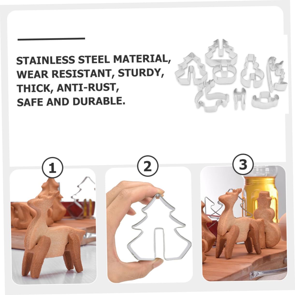 Cabilock 5 Juegos Cortadores De Galletas Moldes Para Galletas Moldes Para Galletas Navideñas Moldes Para Panqueques Molde Para Árbol De Navidad Molde Para Chocolate Moldeador De 8 Uds * 5