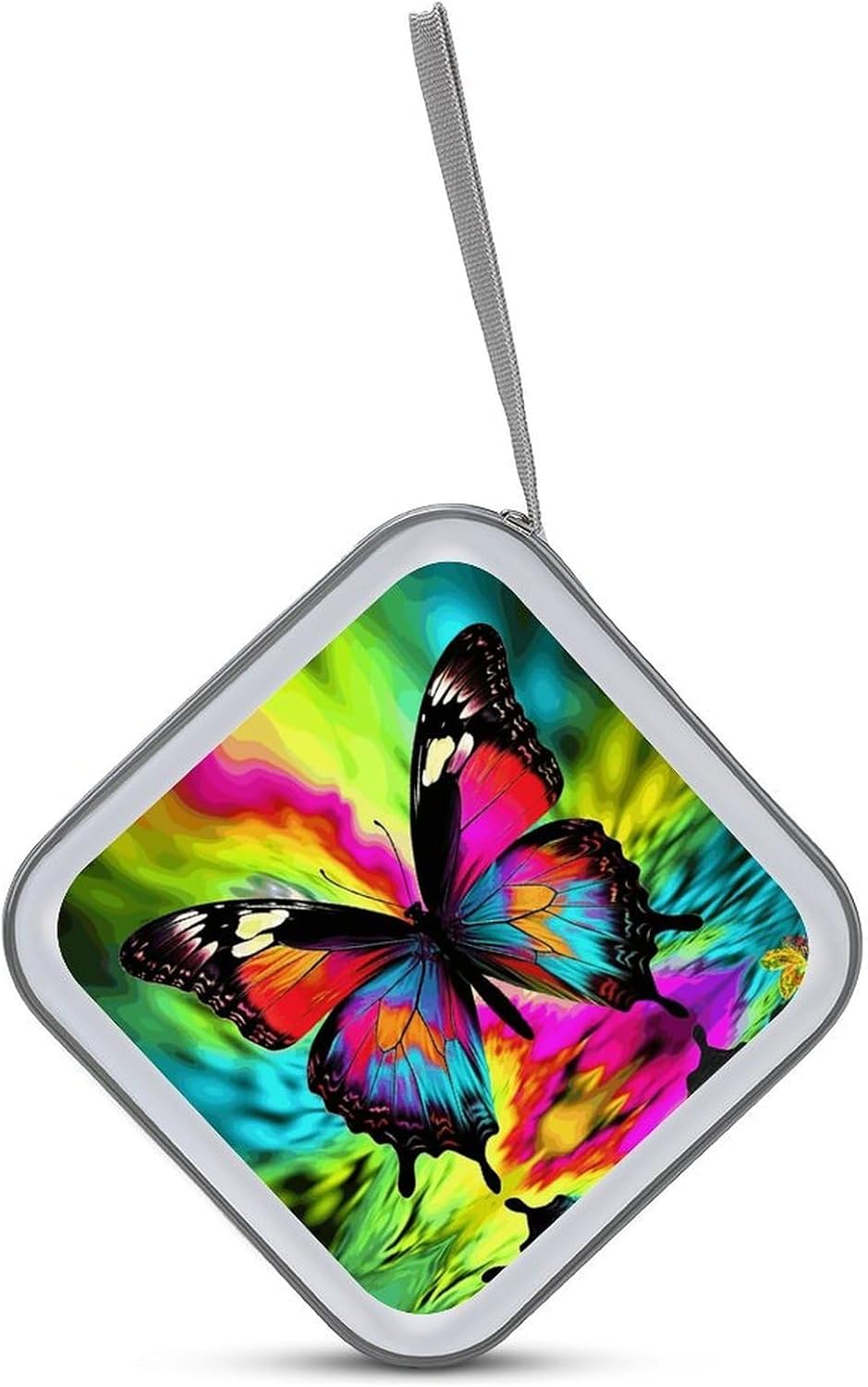 Colorful Butterfly CD Case Portable DVD Case Holder Large Storage Disc Wallet Bag 40 Capacity Hard Plastic Disc Cases Storage Binder DVD Case Wallet for Car Home Travel image 3