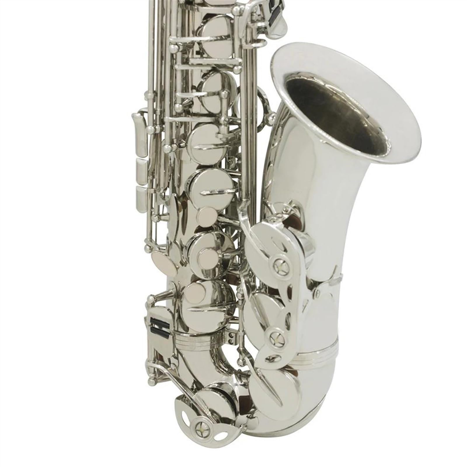 Sassofono per Studenti in Mi bemolle, Sassofono Contralto in Ottone Placcato Argento, Strumento Musicale a fiato con Custodia in Pelle, bocchino e ance.,