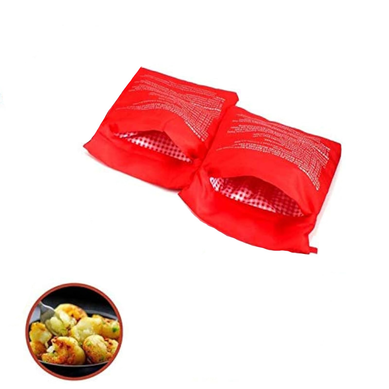 Potato Bags,Microwave Potato Cooker Bag 2 PCS Microwave Pouch Potatoes Express Pouch Washable baking bags potato storage bag microwave potato bag and Reusable Potato Cooker Pouch Baked Potato Just