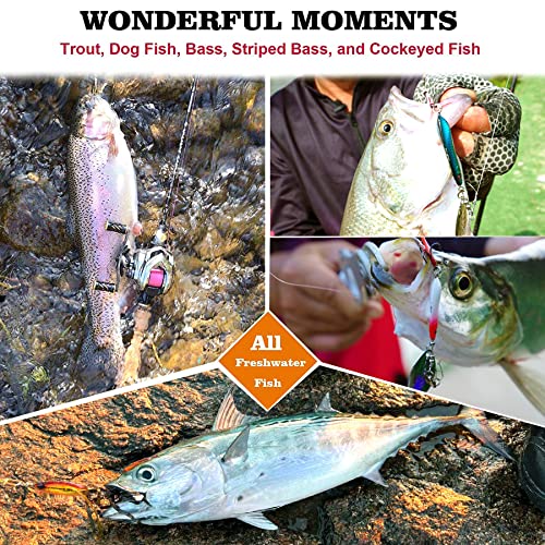Gofiyfish Spinner Baits Buzz Bait Rooster Tail Fishing Lures Trout Bass Lures Freshwater Body Fishing Spoons (D1, 5.1In-0.49Oz 4Pcs) #TOP5