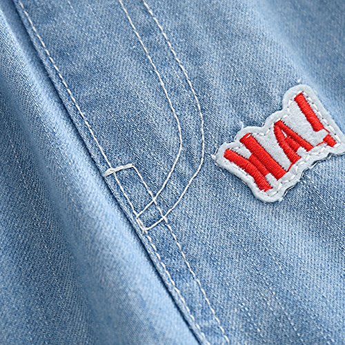 Boys Clothes Embroidered Elastic Casual Skinny Ripped Capri Jeans4