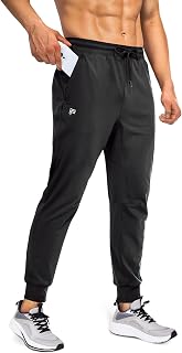 FOGFIRE Men's Joggers with Zipper Pockets: Lightweight Stretch Sweatpants for Running, Gym, Workout & Casual Wear