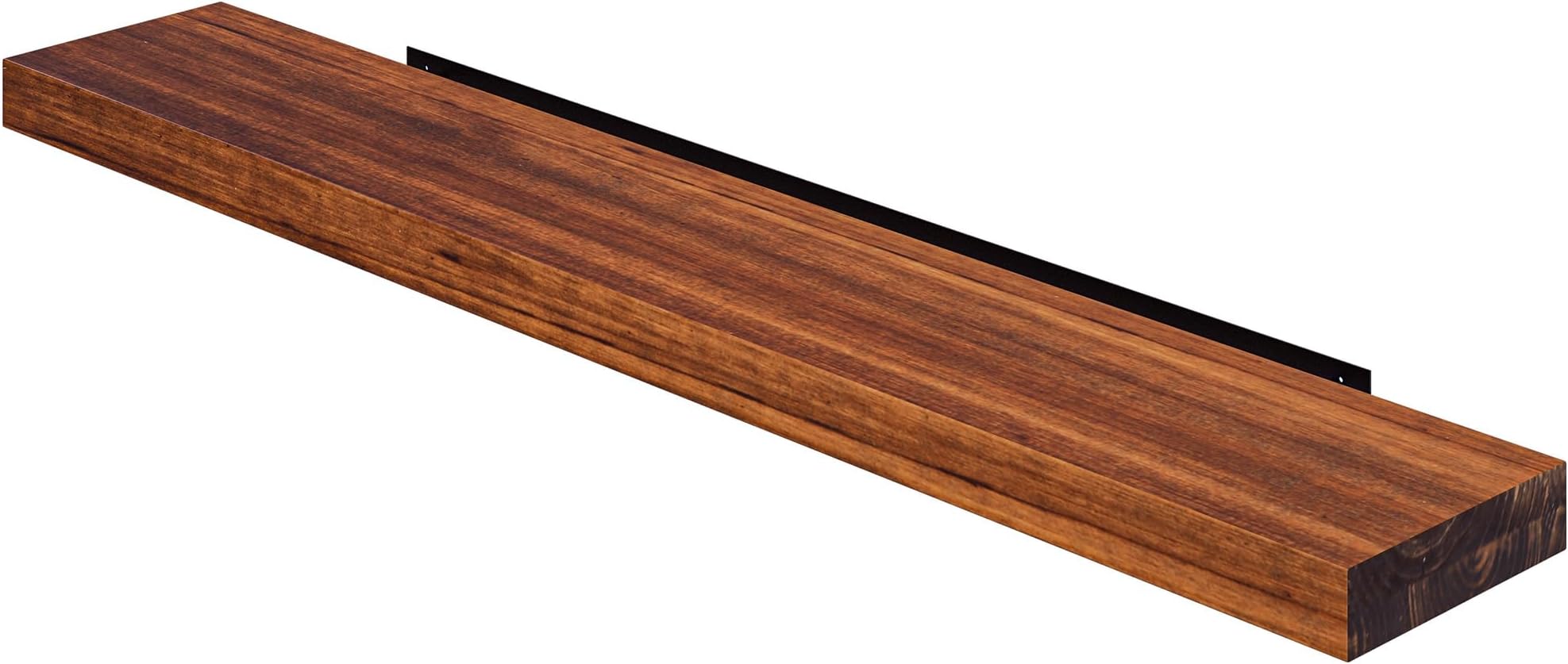 HOMCOM 48 Inch Fireplace Mantel, Floating Farmhouse Solid Fir Wood Shelf, Handmade Heavy Duty Wall Mounted Shelf, with Metal Bracket, Brown