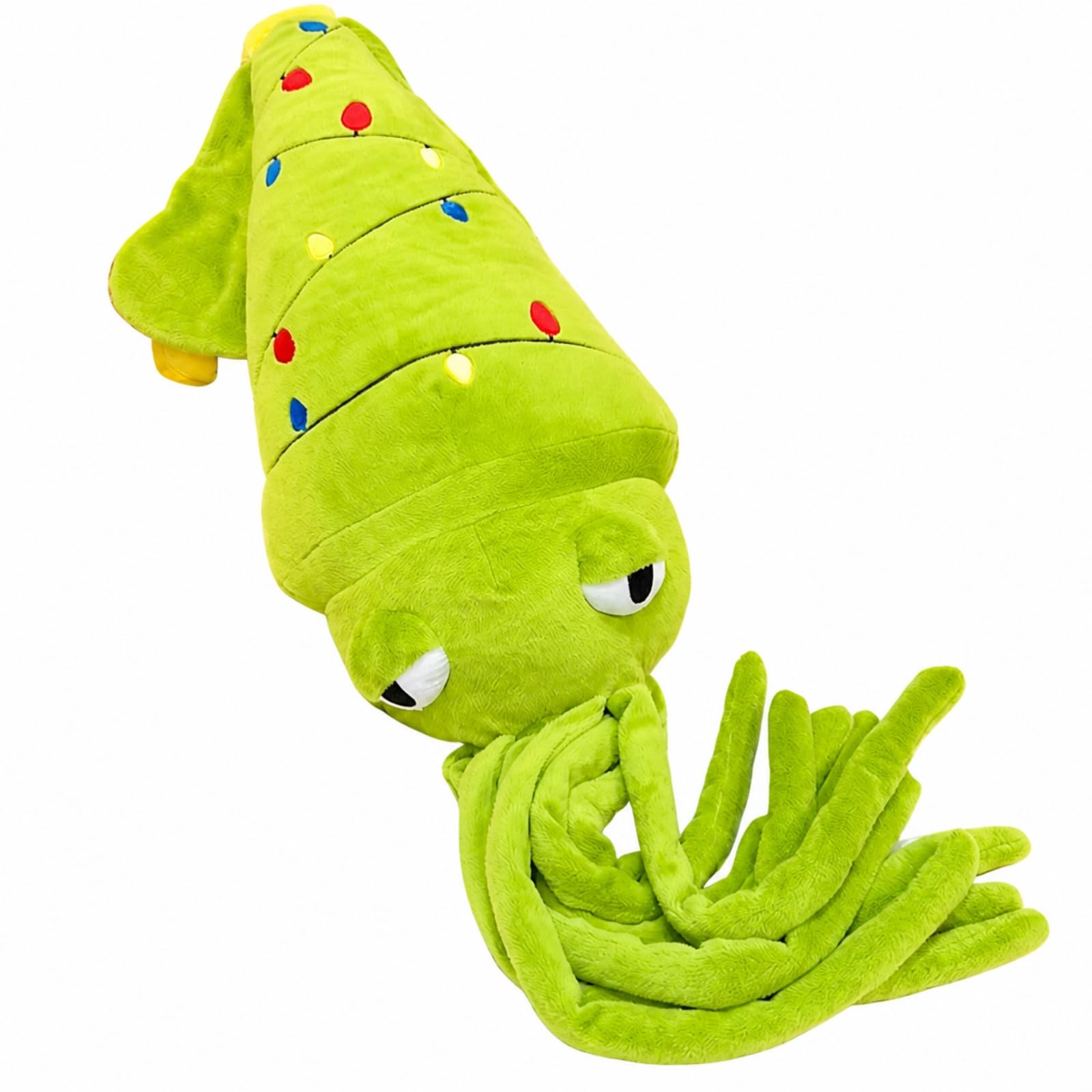 Peluche Calamaro Costezione Morbido Peluche a Forma di Calamaro Decorativo Oggetto da Collezione per Bambini, Verde
