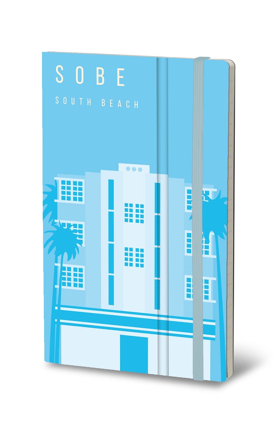 Carnet de notes South Beach bleu 13 x 21 cm haute qualité