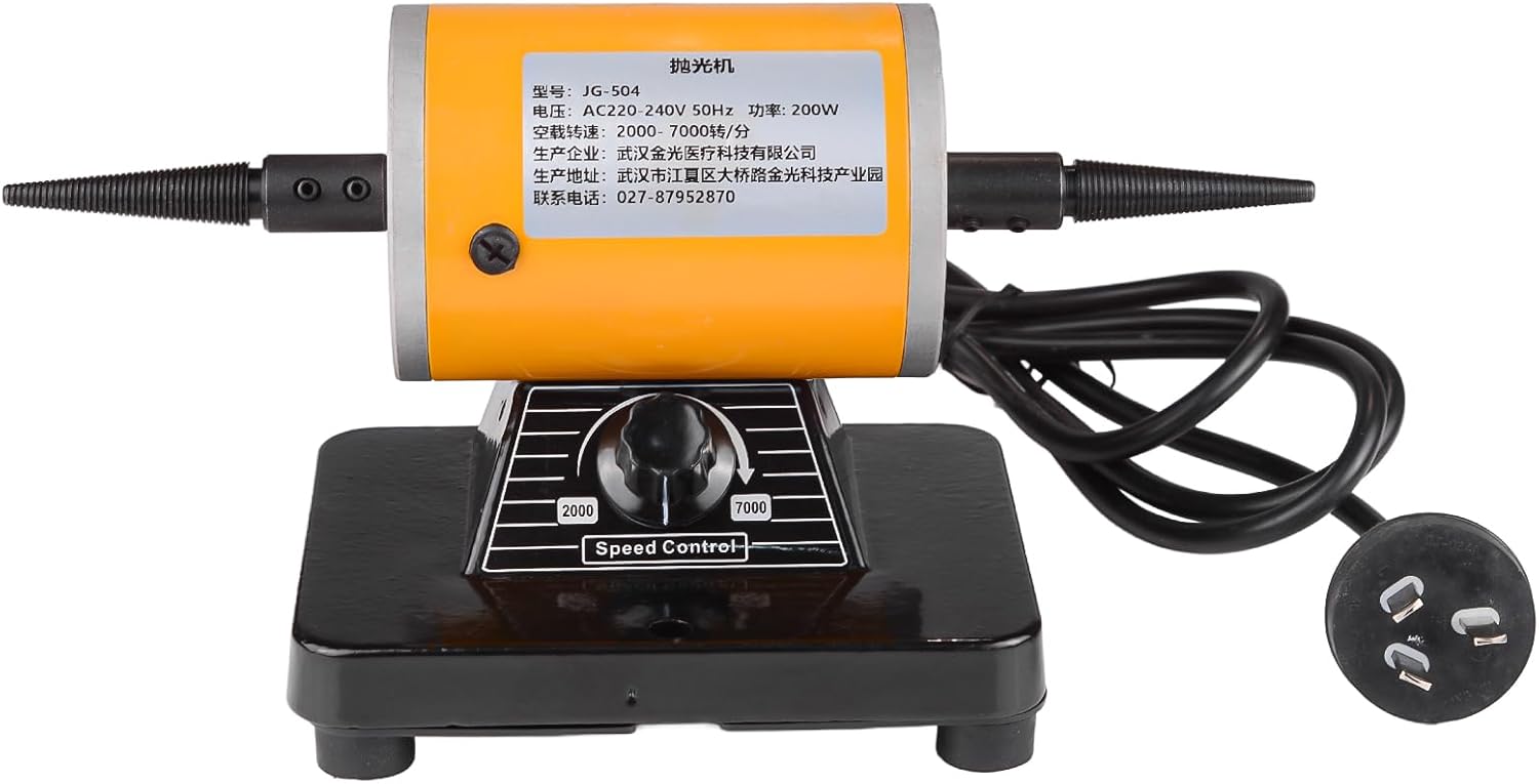 200W Heavy-Duty Bench Grinder with Adjustable Speed – Dual-Wheel Polishing & Grinding Machine for Metalworking, Woodworking