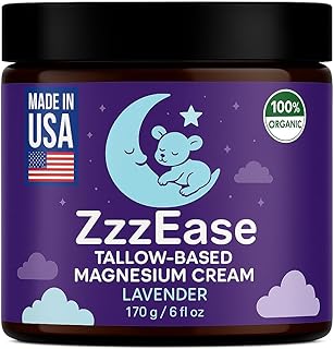 Magnesium Lotion for Kids | Tallow-Based Magnesium Lotion for Sleep | Lavender Scented | No Melatonin Sleep Aid | Arnica Cream, Eczema Cream for Kids | Organic, Made in the USA, 3 Month Supply
