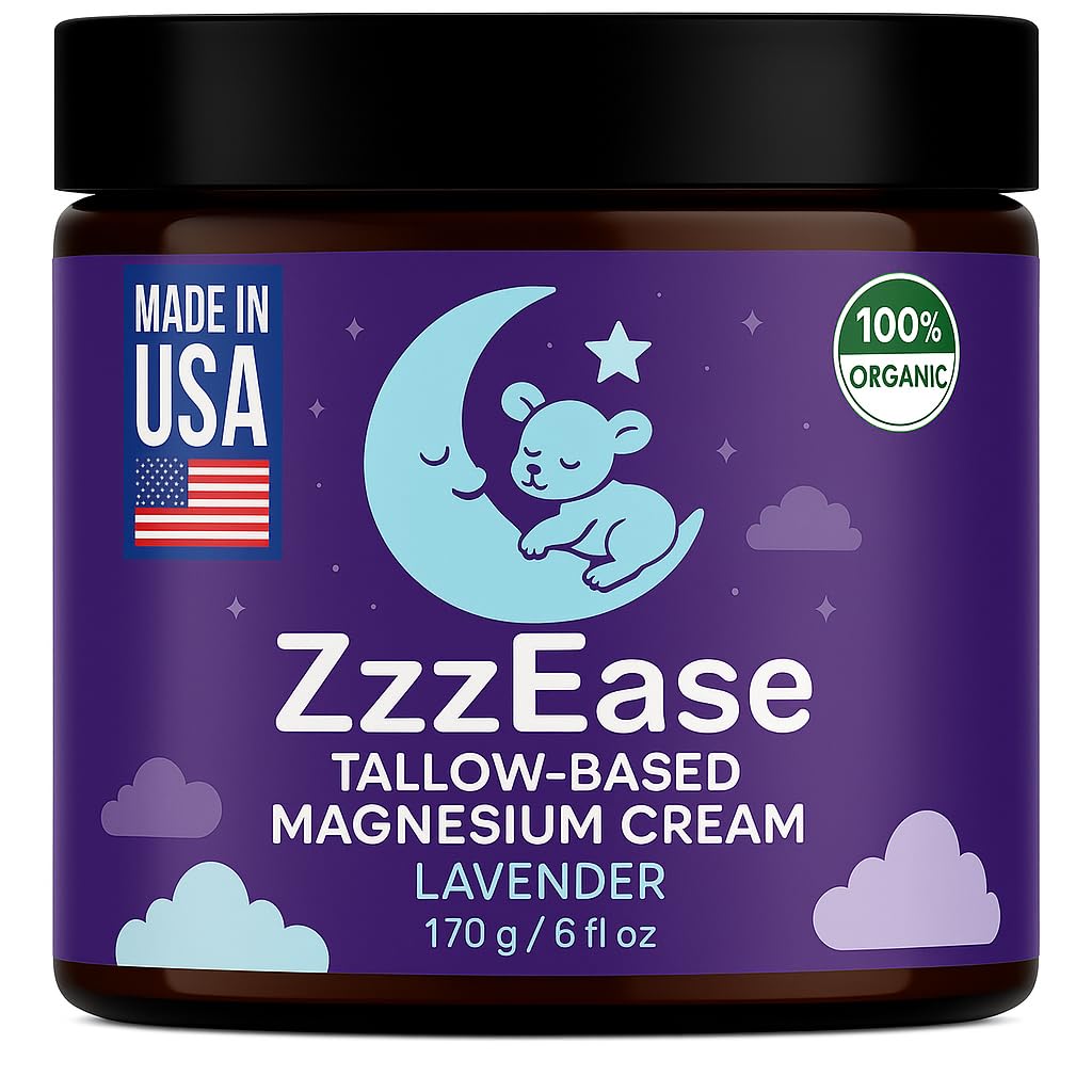 Magnesium Lotion for Kids | Tallow-Based Magnesium Lotion for Sleep | Lavender Scented | No Melatonin Sleep Aid | Arnica Cream, Eczema Cream for Kids | Organic, Made in the USA, 3 Month Supply