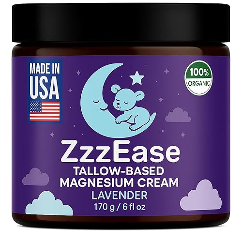 Loción de magnesio para niños  Loción de magnesio a base de sebo para dormir  Aroma de lavanda  Sin ayuda para dormir de melatonina  Crema de