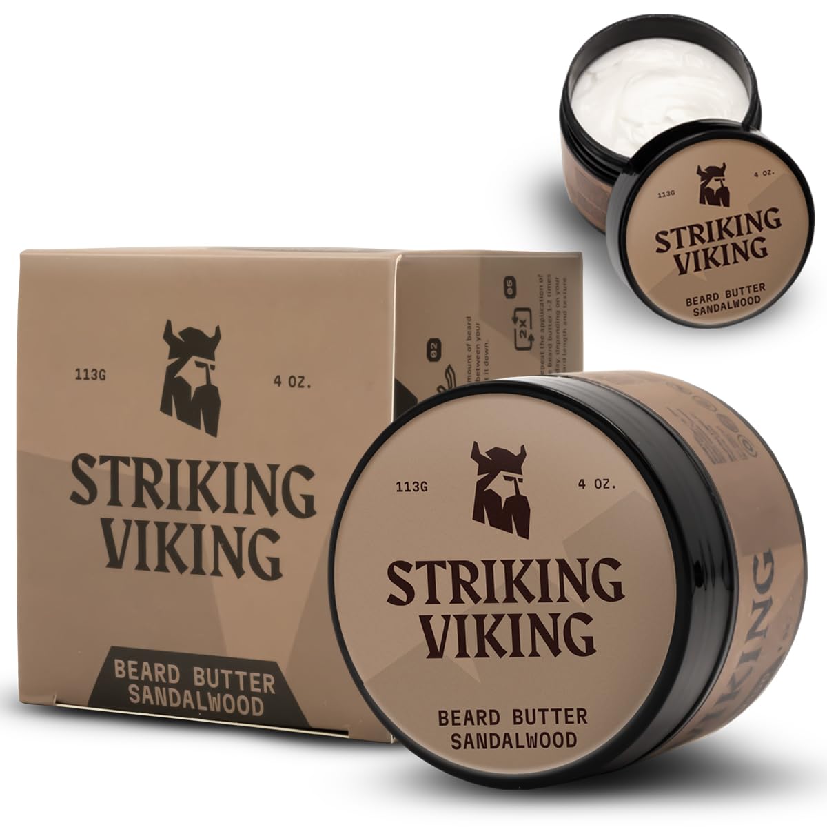 Striking Viking Sandalwood Beard Softener for Men - Non-Greasy Cream Formula With Natural Ingredients for Hydrated and Refreshing Beards (4oz) - Image 6