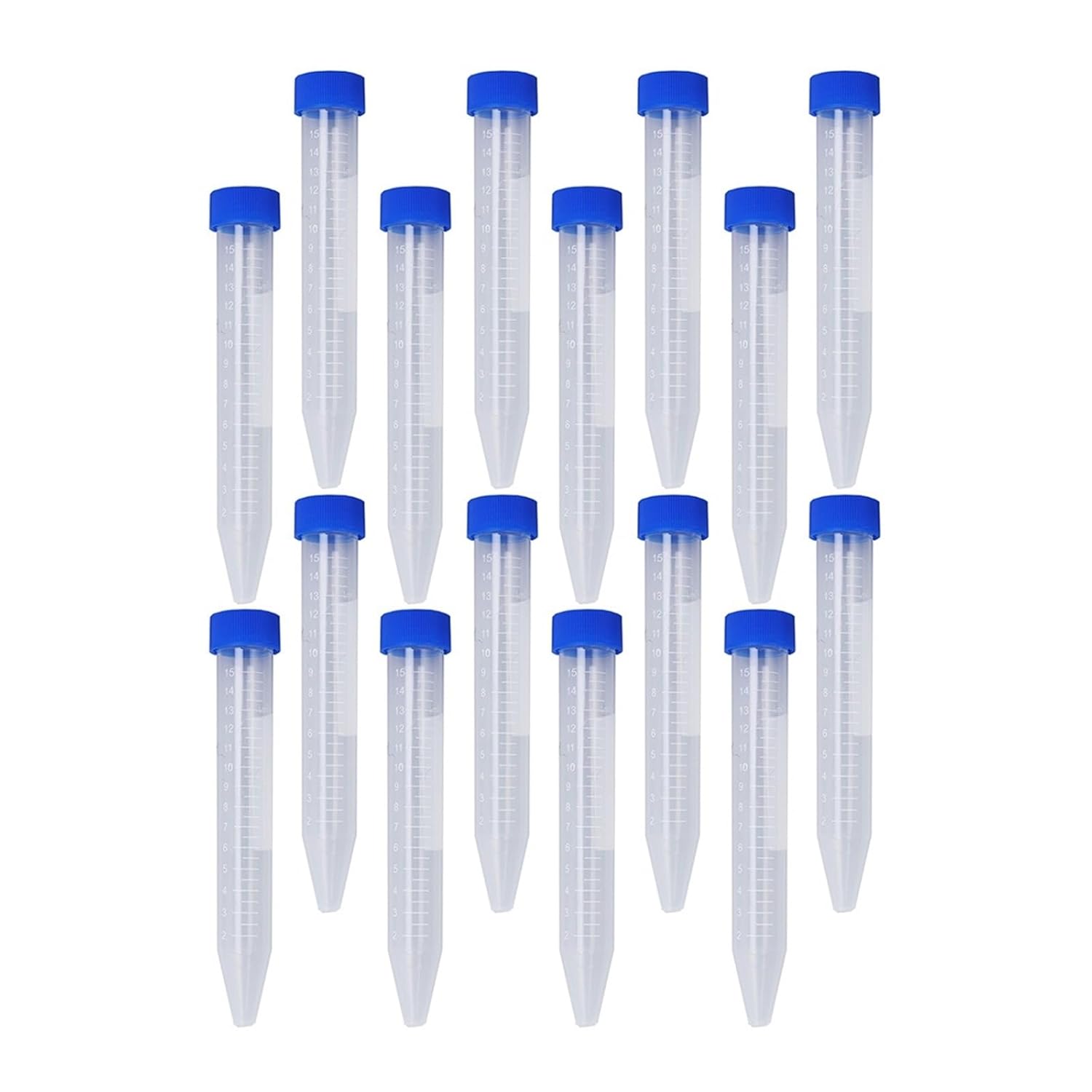Plastic Centrifuge Tube 30pcs 15Ml Conical Centrifuge Test Container Graduated Plastic Tubes with Screw Caps
