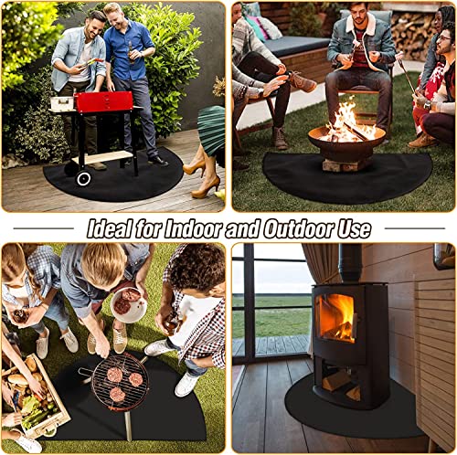 48'' × 27'' Half Round Fireplace Mat, Upgraded 4-Layer Fireproof Mat For Fireplace, Fire Resistant Mat, Fire Retardant Hearth Pad For Wood Stove, Protect Floor From Sparks Embers Indoor Outdoor #TOP6