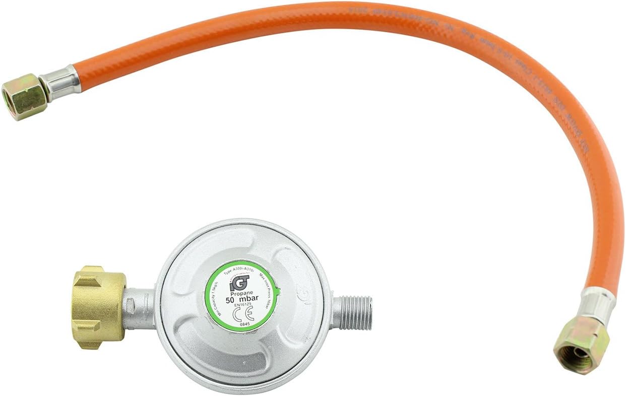 50 mbar Pressure Regulator with 16 Medium Pressure Hose Propane Gas Propane Hose