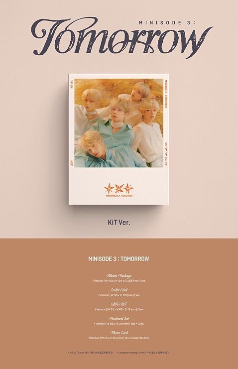 TXT MINISODE 3 : TOMORROW 6th Mini Album (AIR-KIT Ver.) K-POP SEALED, 100 * 134 * 38.5 mm, WHITE, BROWN, ORANGE..