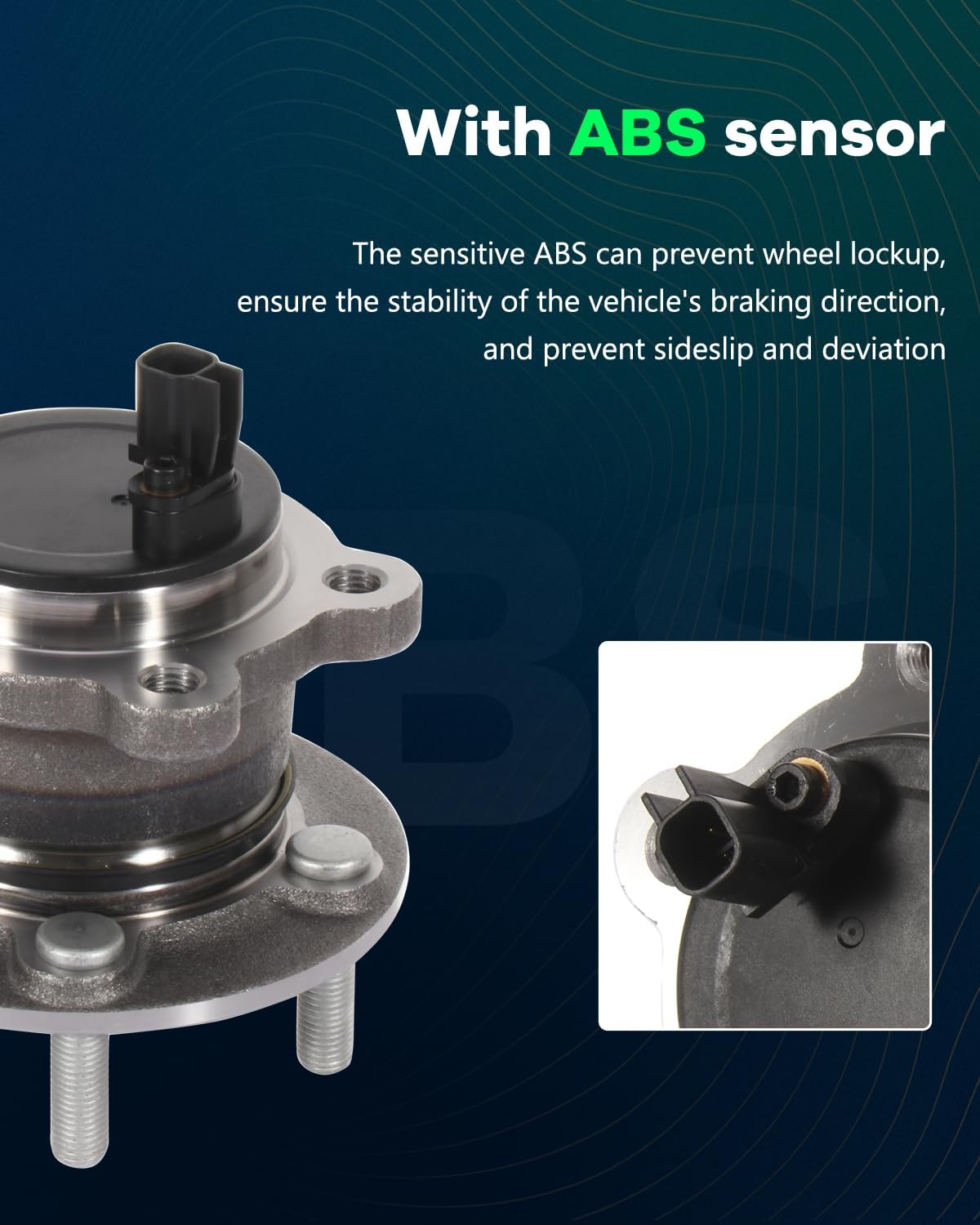 SCITOO Wheel Hub Bearing For Lincoln Mkc1 2015-2017 Compatible For OE 512499 Rear 5 Bolts W/ABS（1 pad）