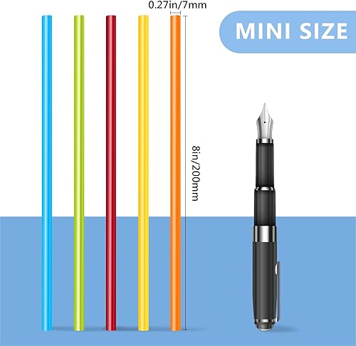 Miniatura 2 de Manarty 2 barras de pegamento caliente de color (12 x 2), 24 unidades de tamaño mini de 0.27 pulgadas de diámetro x 8 pulgadas de largo, pegamento