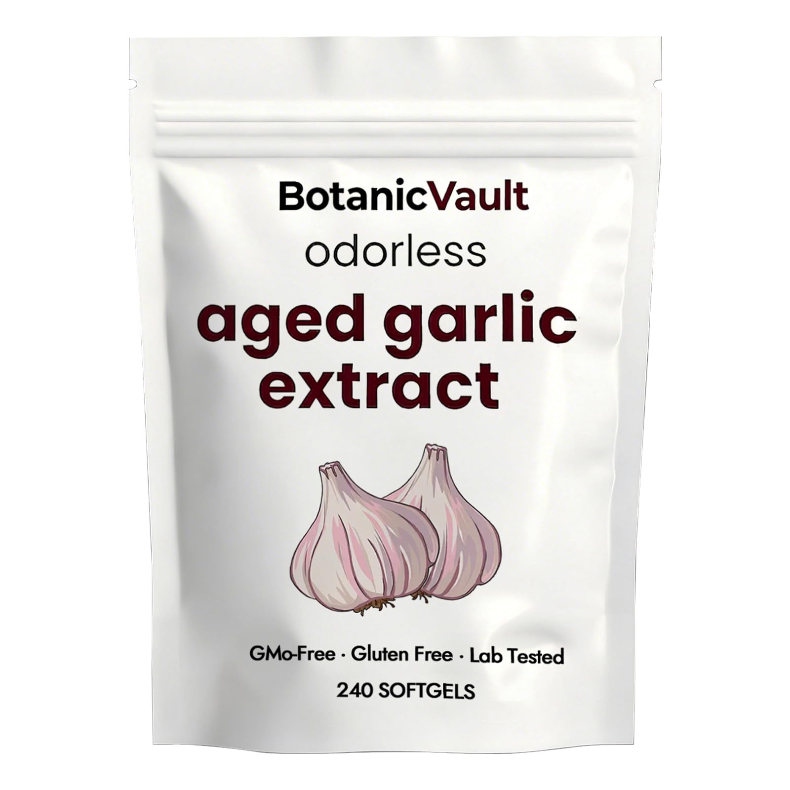 Aged Garlic Extract | Antioxidant Support for Heart & Immune Wellness | Odorless Organic Garlic Capsules | Vegan, Non-GMO | 240 Softgels