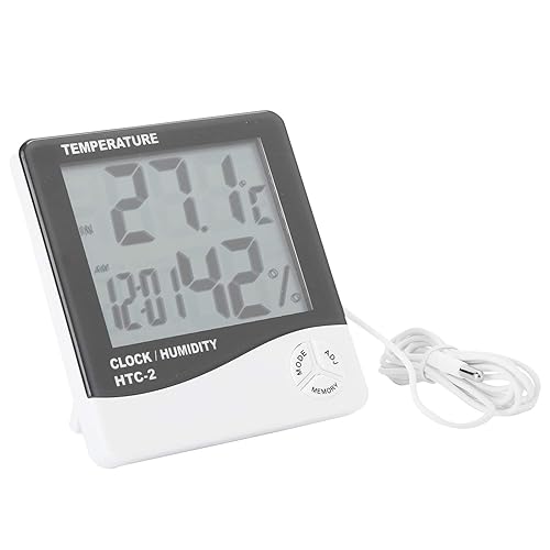 Miniatura 9 de Termómetro higrómetro para interiores y exteriores, temperatura digital, pantalla LCD, medidor de humedad, medidor de humedad, herramientas de
